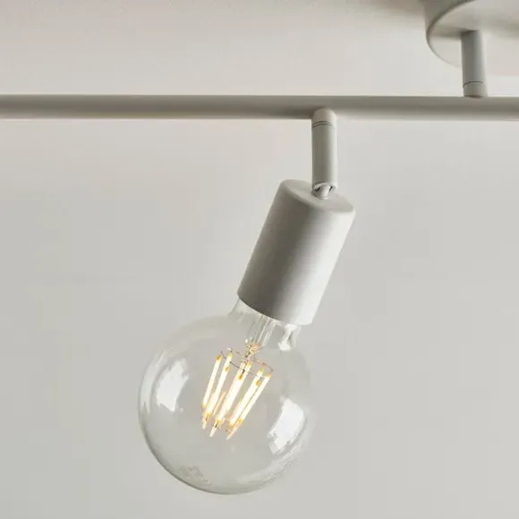 4-Light Spotlight Bar Semi Flush - White, Metal