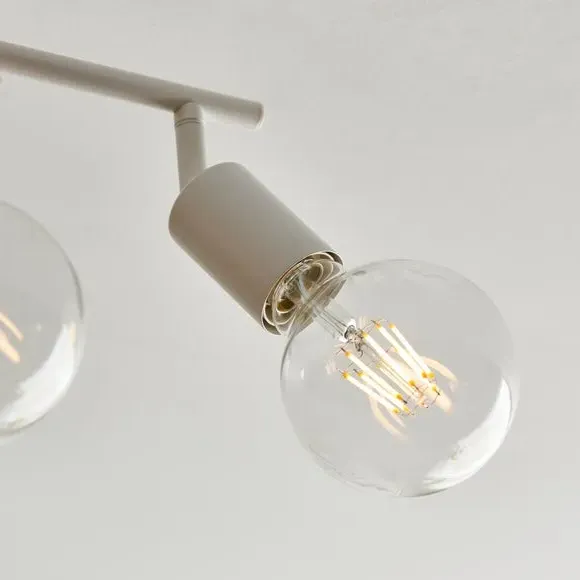 4-Light Spotlight Bar Semi Flush - White, Metal