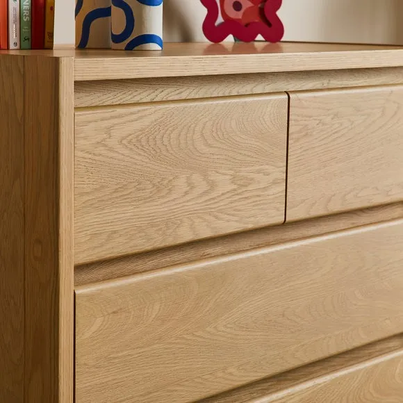 5-Drawer Chest with Curved Legs - Oak