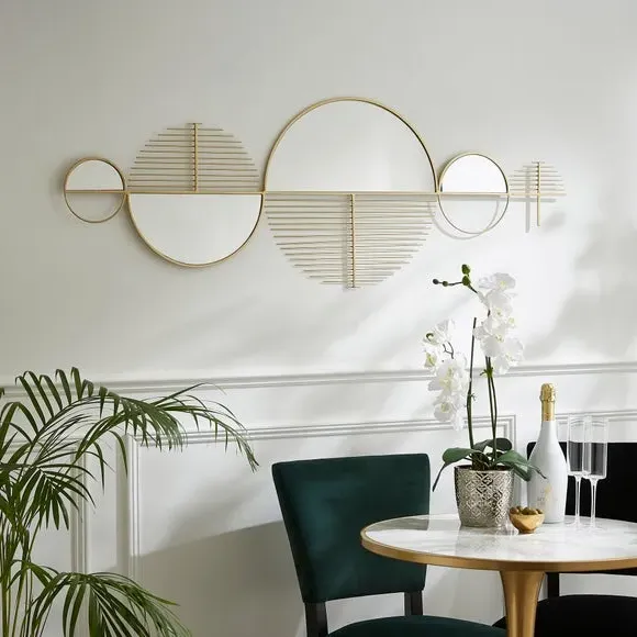 5-Piece Wall Art with Mirrors - Gold