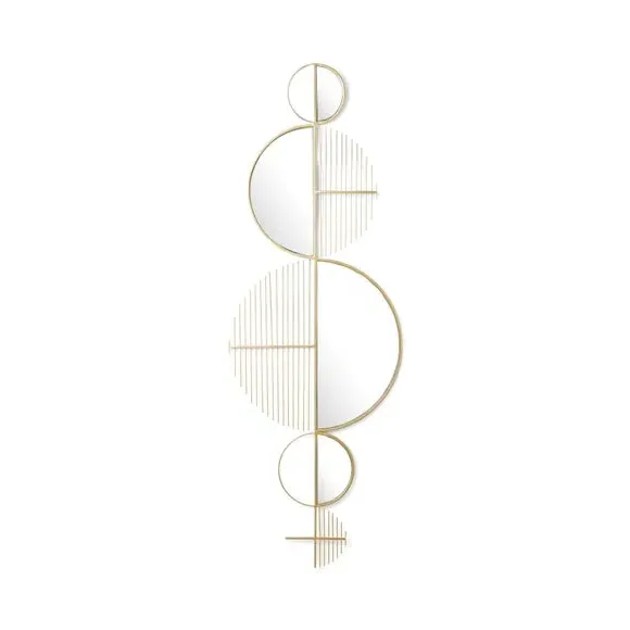 5-Piece Wall Art with Mirrors - Gold