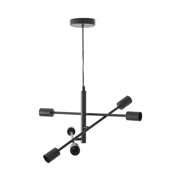6-Light Semi Flush Ceiling Light - Black