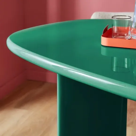 6-Seater Oval Dining Table - Emerald, High Gloss