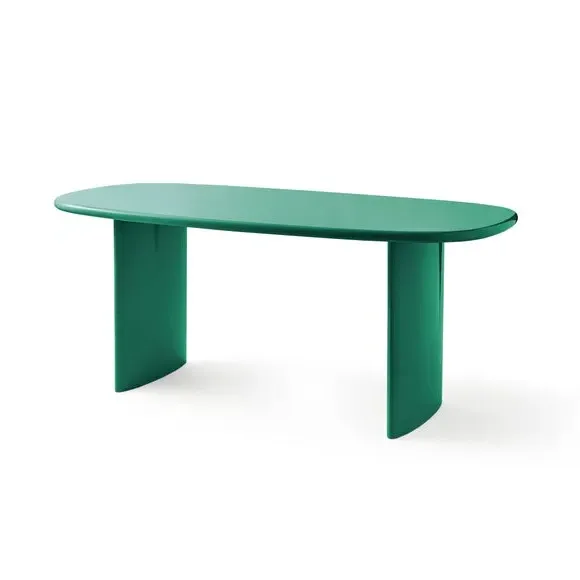 6-Seater Oval Dining Table - Emerald, High Gloss
