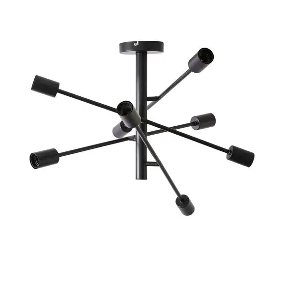 8 Light Semi Flush Ceiling Light - Black
