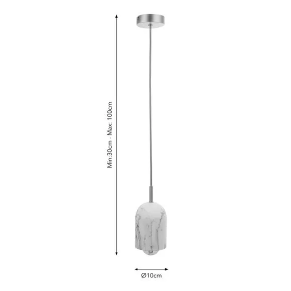 Adjustable Pendant Light - White, Metal