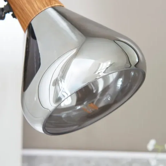 Adjustable Wall Light - Smoke, Wood Effect