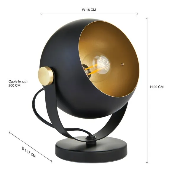 Adjustable Wall & Table Lamp - Black