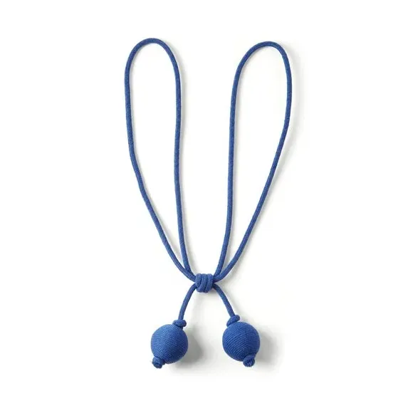 Ball Curtain Tieback with Rope Detail - Blue