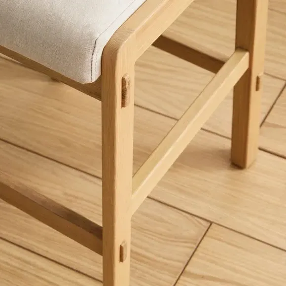 Bar Stool with Cushioned Seat - Light Oak