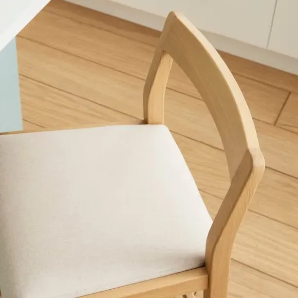Bar Stool with Cushioned Seat - Light Oak