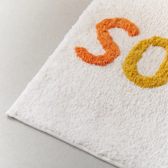 Bath Mat with Slip-Resistant Backing - White
