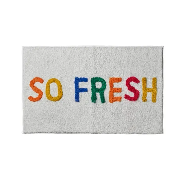 Bath Mat with Slip-Resistant Backing - White