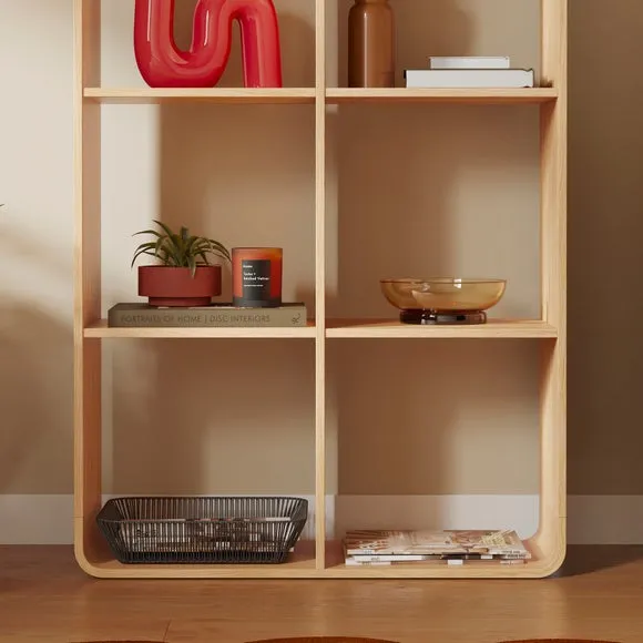 Bent Ply Bookcase with Curved Edges - Oak
