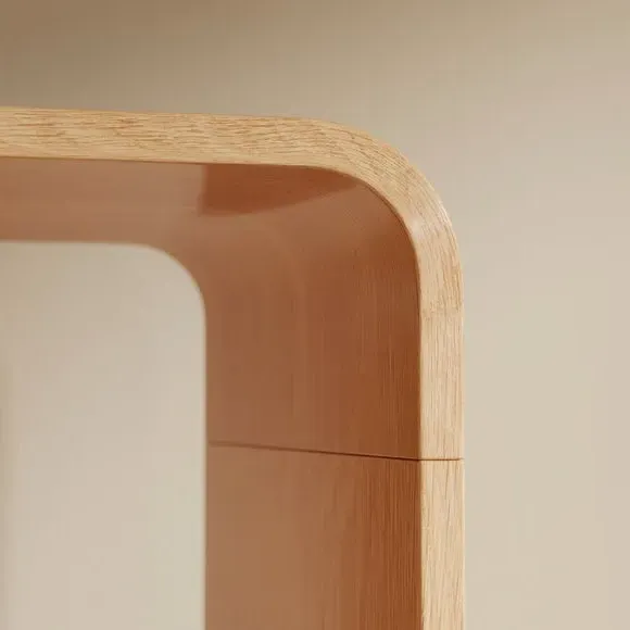 Bent Ply Bookcase with Curved Edges - Oak
