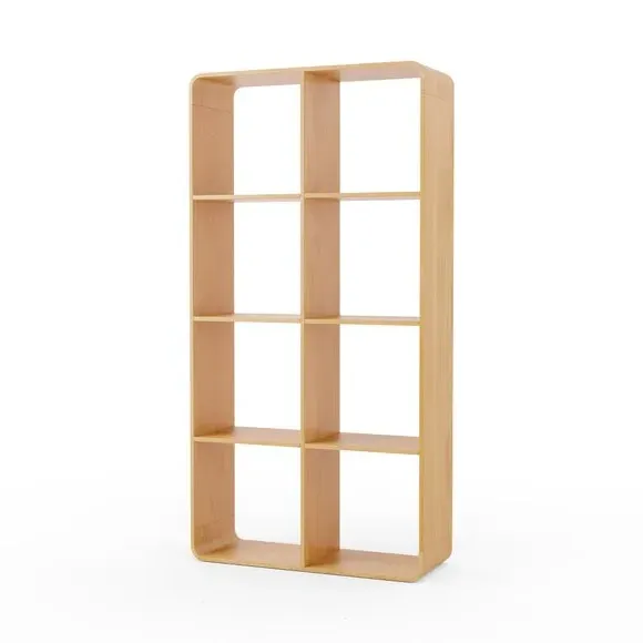 Bent Ply Bookcase with Curved Edges - Oak