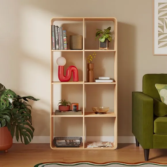 Bent Ply Bookcase with Curved Edges - Oak image