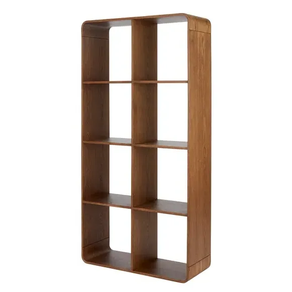 Bent Ply Bookcase with Curved Edges - Walnut
