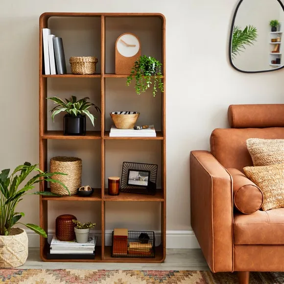 Bent Ply Bookcase with Curved Edges - Walnut