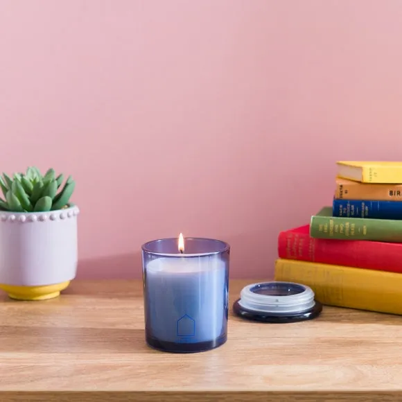 Bergamot & Eucalyptus Candle - Blue, Glass image