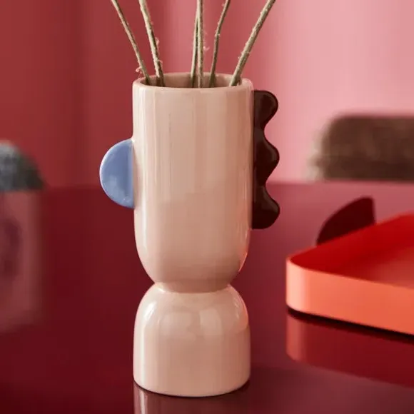 Ceramic Vase Modern Design - Cream, Ceramic