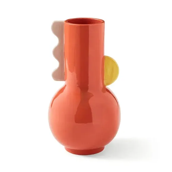 Ceramic Vase Modern Design - Red, Ceramic
