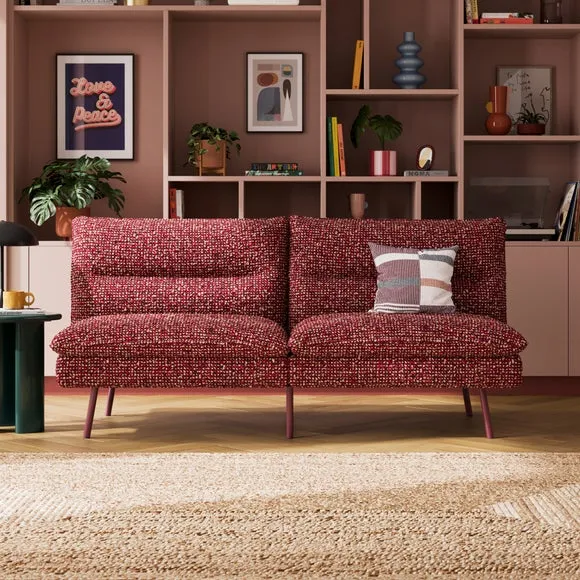Clic Clac Sofa Bed with Storage - Burgundy, Sherpa image