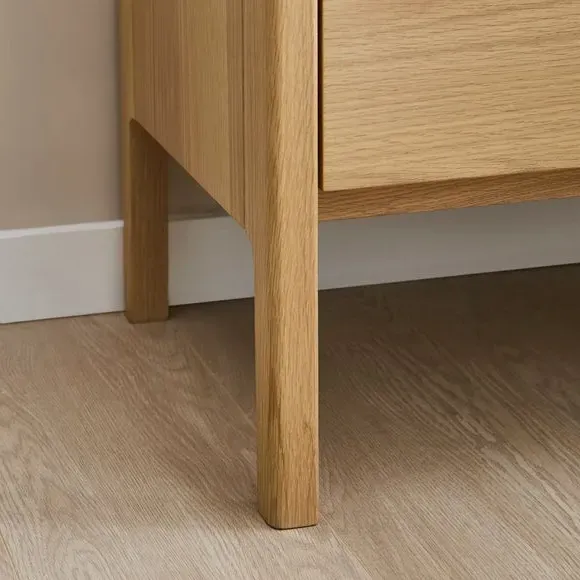 Compact Bedside Table with Drawers - Oak