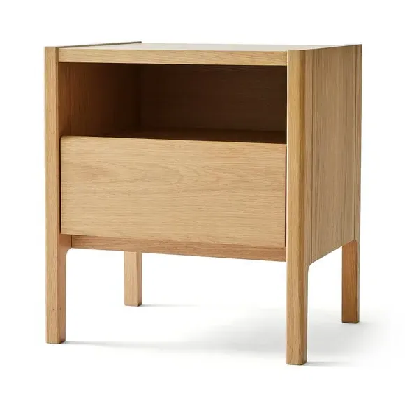 Compact Bedside Table with Drawers - Oak