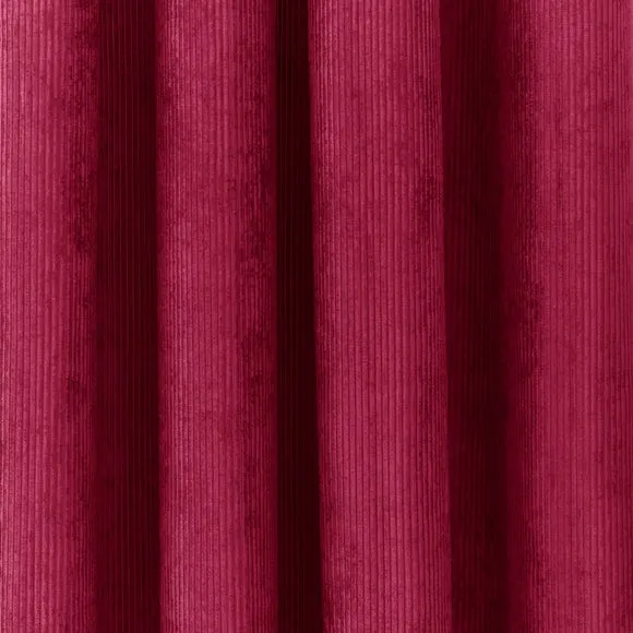 Cord Eyelet Curtains - Magenta, Polyester