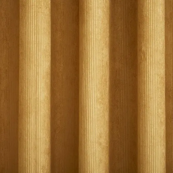 Cord Eyelet Curtains - Ochre, Polyester