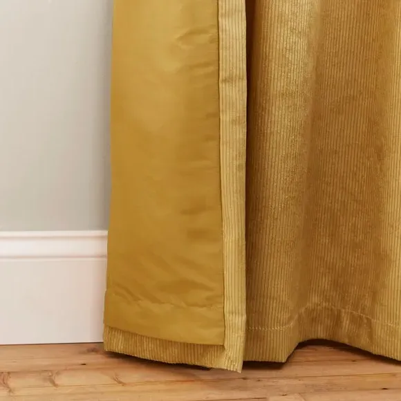 Cord Eyelet Curtains - Ochre, Polyester