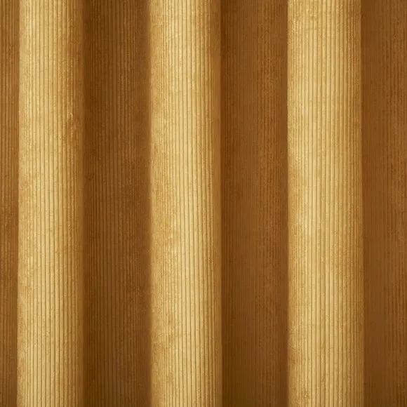 Cord Eyelet Curtains - Ochre, Polyester