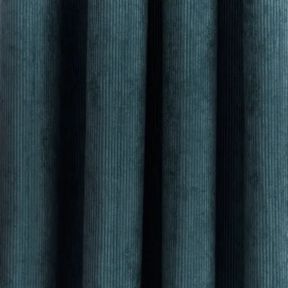 Cord Eyelet Curtains - Peacock, Polyester