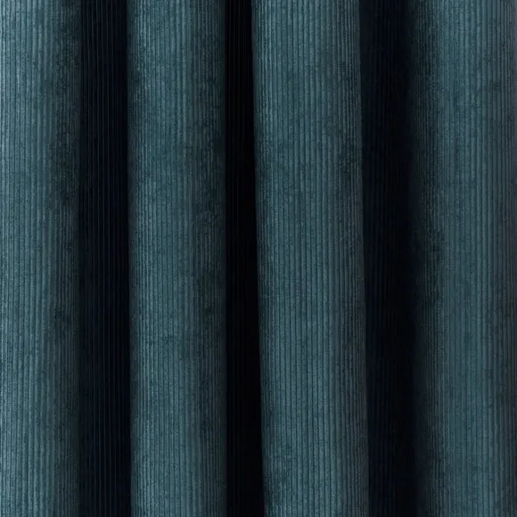 Cord Eyelet Curtains - Peacock, Polyester