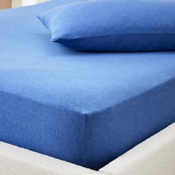 Cotton Jersey Fitted Sheet - Classic Blue