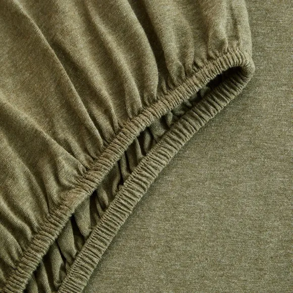 Cotton Jersey Fitted Sheet - Olive