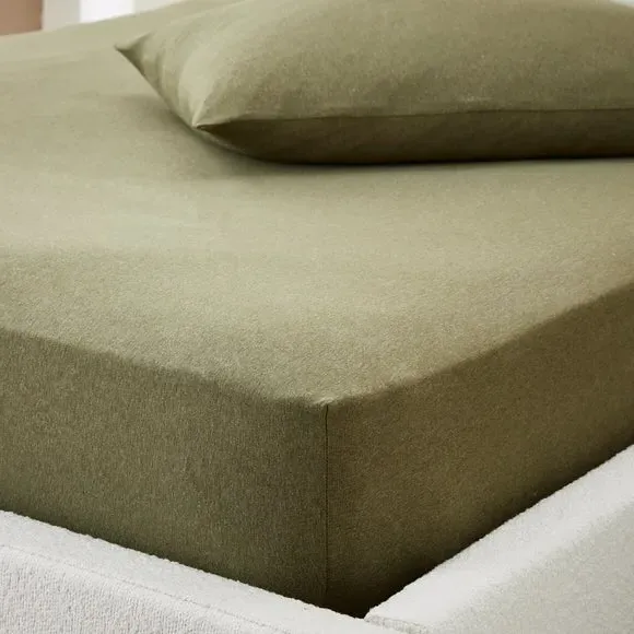 Cotton Jersey Fitted Sheet - Olive