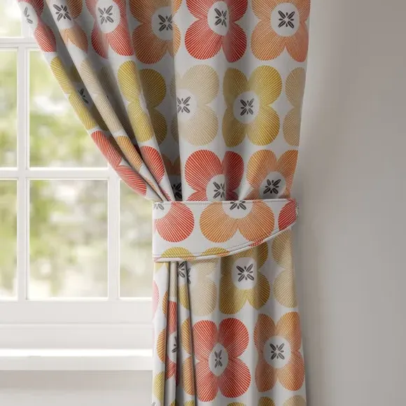 Curtain Tieback with Daisy Motif - Multi, Cotton