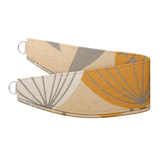 Curtain Tieback with Geometric Pattern - Honey