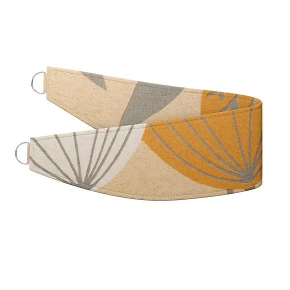 Curtain Tieback with Geometric Pattern - Honey