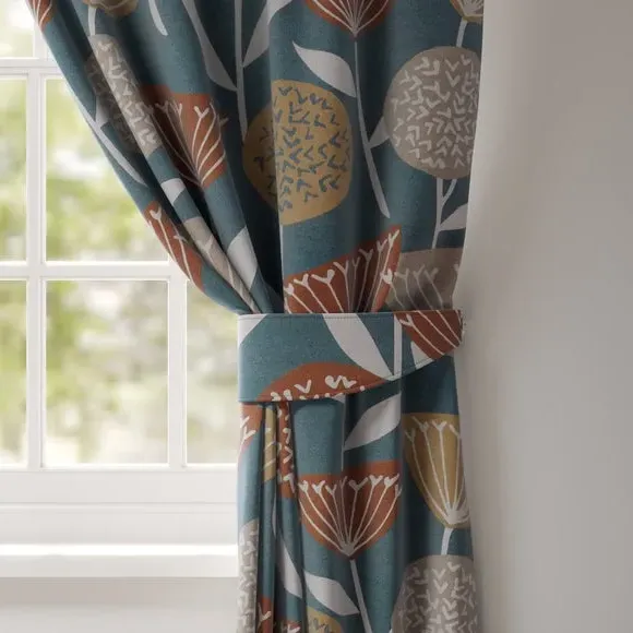 Curtain Tieback with Geometric Pattern - Pacific