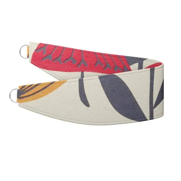 Curtain Tieback with Geometric Pattern - Rose