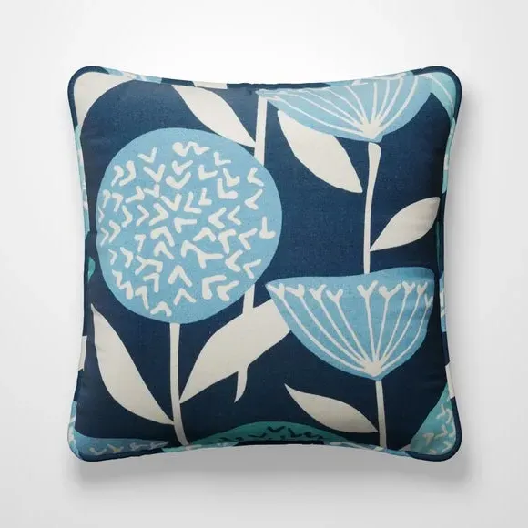 Cushion Cover with Geometric Pattern - Blue