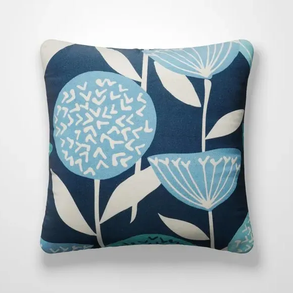 Cushion Cover with Geometric Pattern - Blue