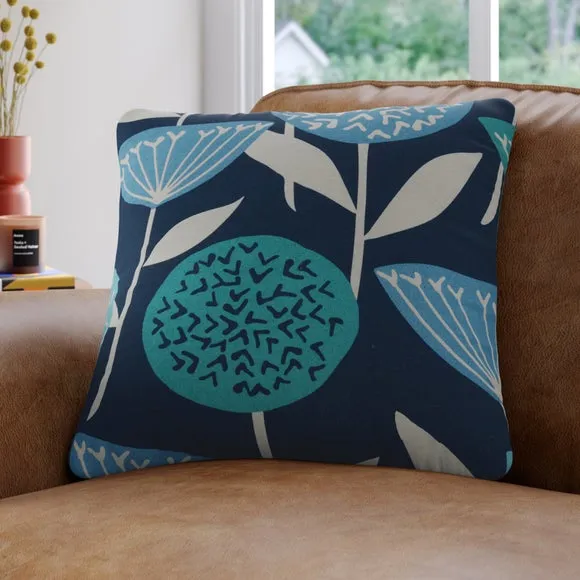 Cushion Cover with Geometric Pattern - Blue image