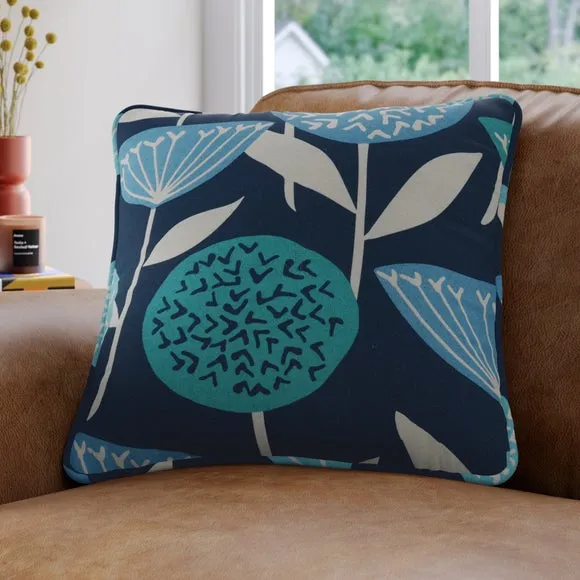 Cushion Cover with Geometric Pattern - Blue