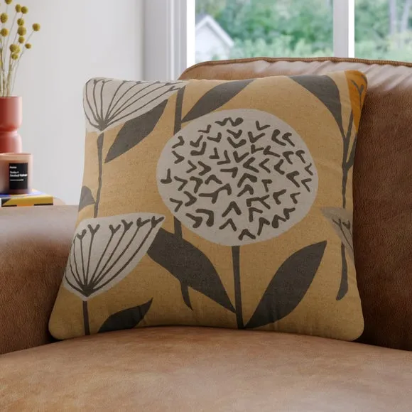 Cushion Cover with Geometric Pattern - Honey