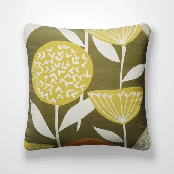 Cushion Cover with Geometric Pattern - Olive