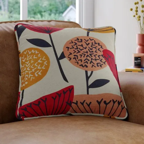 Cushion Cover with Geometric Pattern - Rose